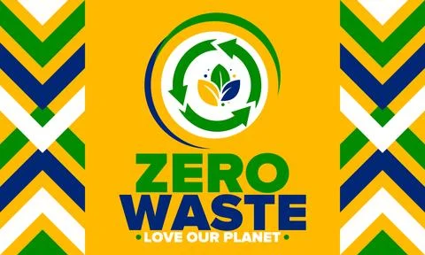 Zero Waste. Ecology poster. Refuse and Reduce. To Reuse and Recycle. Vector art Illustrazione stock