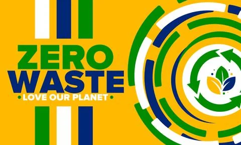 Zero Waste. Ecology poster. Refuse and Reduce. To Reuse and Recycle. Vector art Stock Illustration