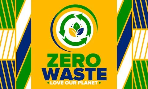 Zero Waste. Ecology poster. Refuse and Reduce. To Reuse and Recycle. Vector art Stock Illustration
