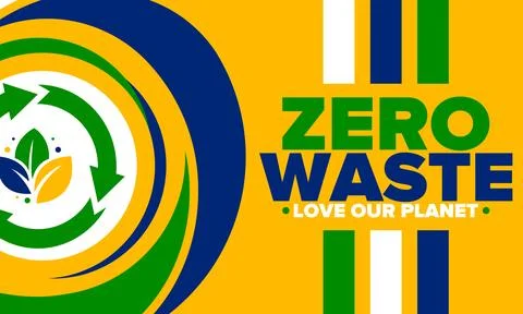 Zero Waste. Ecology poster. Refuse and Reduce. To Reuse and Recycle. Vector art Stock Illustration