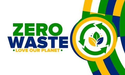Zero Waste. Ecology poster. Refuse and Reduce. To Reuse and Recycle. Vector art Stock Illustration