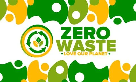 Zero Waste. Ecology poster. Refuse and Reduce. To Reuse and Recycle. Vector art Stock Illustration