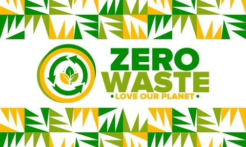 Zero Waste. Ecology poster. Refuse and Reduce. To Reuse and Recycle. Vector art Stock Illustration