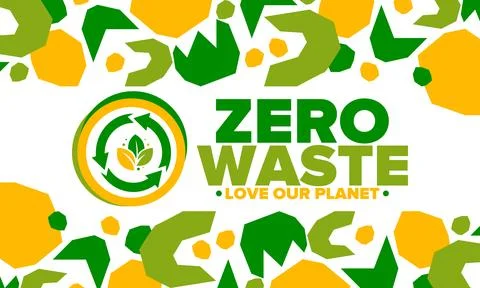 Zero Waste. Ecology poster. Refuse and Reduce. To Reuse and Recycle. Vector art Stock Illustration