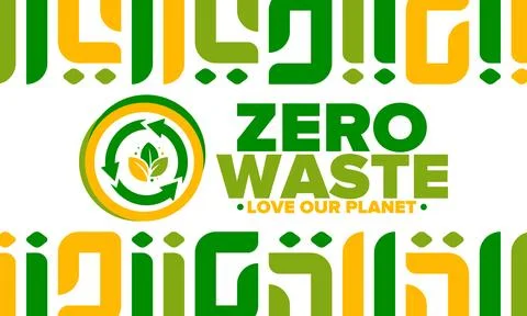 Zero Waste. Ecology poster. Refuse and Reduce. To Reuse and Recycle. Vector art Stock Illustration