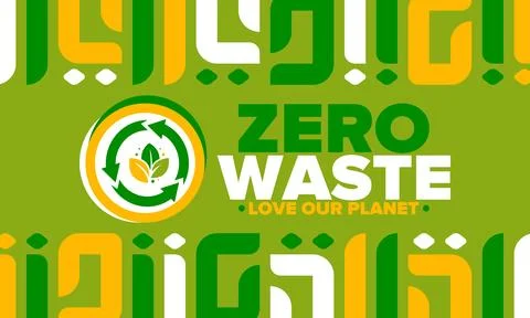 Zero Waste. Ecology poster. Refuse and Reduce. To Reuse and Recycle. Vector art Stock Illustration