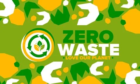 Zero Waste. Ecology poster. Refuse and Reduce. To Reuse and Recycle. Vector art Stock Illustration