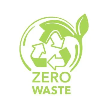 Zero waste emblem - reusable technology logo Stock Illustration
