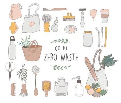 Zero Waste, environmental, go green concept design. Vector illustration Stock Illustration