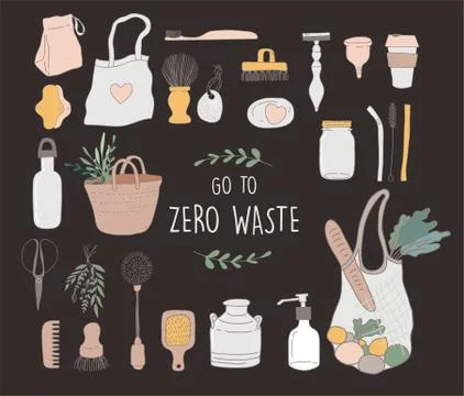 Zero Waste, environmental, go green concept design. Vector illustration Stock Illustration