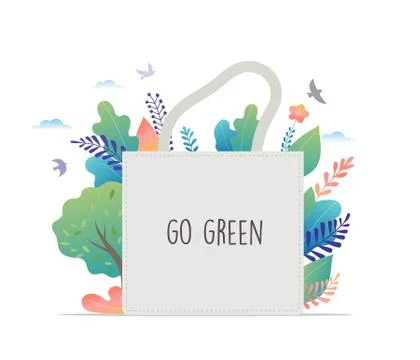 Zero Waste, environmental, go green concept design. Vector illustration Stock Illustration
