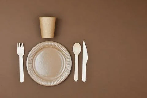 Zero waste, environmentally friendly, disposable, cardboard, paper tableware Stock Photos