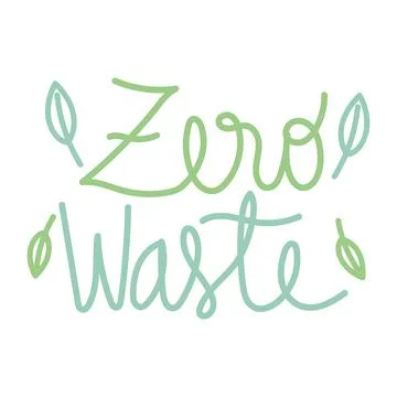 Zero waste hand drawn text Stock Illustration