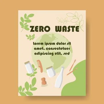 Zero waste infographic vector poster card. Environment care visualization with Stock Illustration