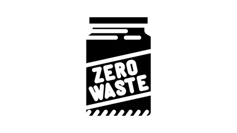 Zero waste jar eco conscious glyph icon animation Stock Footage 326731830