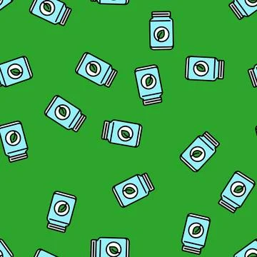Zero waste jar eco conscious vector seamless pattern Illustrazione stock