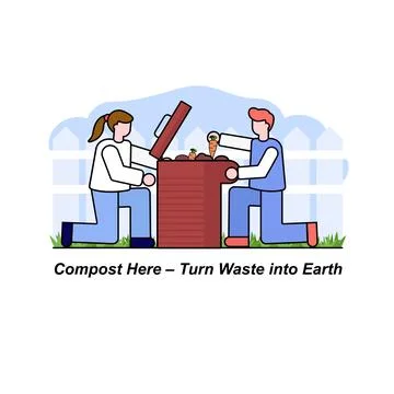 Zero Waste Kitchen Composting Vector Food Scrap Recycling Illustrazione stock