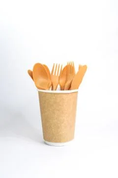 Zero waste kitchenware on the white background. Stock Photos
