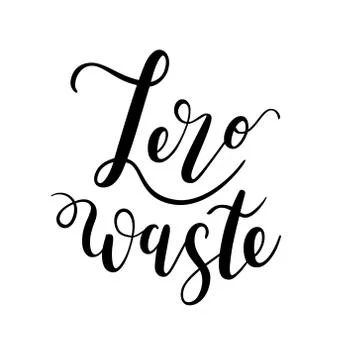 Zero waste lettering logotype, handwritten vector logo isolated on white Stock Illustration