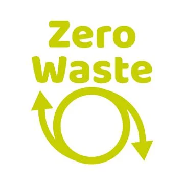 Zero waste lettering text sign or logo. Waste management concept. Reduce, reuse Stock Illustration