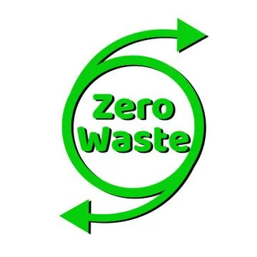Zero waste lettering text sign or logo. Waste management concept. Reduce, reuse Stock Illustration