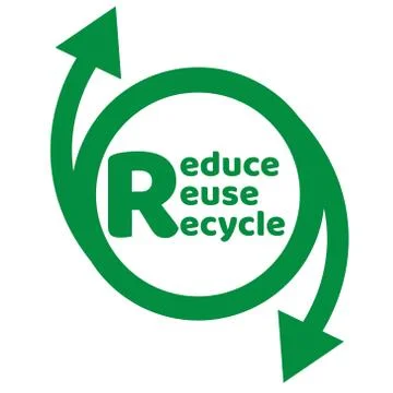 Zero waste lettering text sign or logo. Waste management concept. Reduce, reuse Stock Illustration