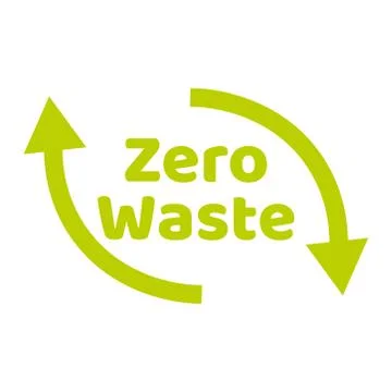 Zero waste lettering text sign or logo. Waste management concept. Reduce, reuse Stock Illustration
