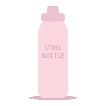 Zero waste lifestyle concept. Reusable bottle with eco slogan isolated on white Stock Illustration