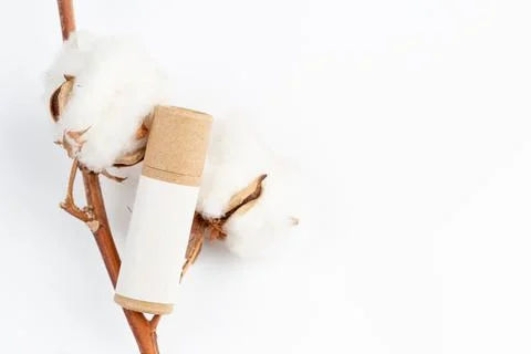 Zero Waste Lipstick in paper packaging for make up Stock-Fotos