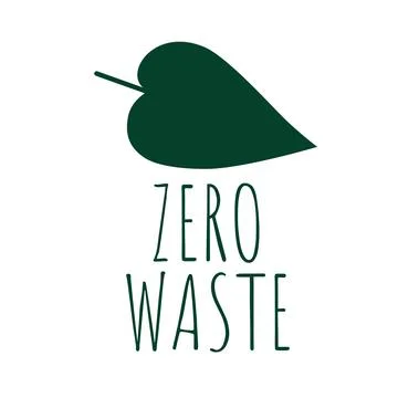 Zero waste logotype isolated on white background. Linear icon eco friendly label Stock Illustration