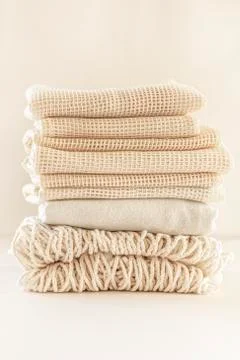 Zero waste minimal composition with tring and canvas bags for storage. Stock Photos