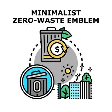 Zero waste minimalist emblem for ecological economy Stock Illustration