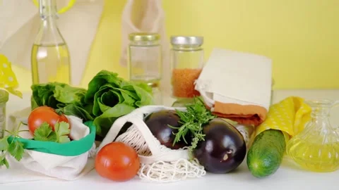 Zero waste packages at the kitchen 스톡 동영상 159140828