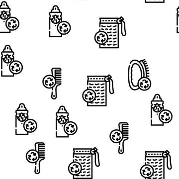 Zero Waste Products Vector Seamless Pattern Stock Illustration