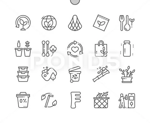 Zero waste. Refuse, reduce, reuse, recycle, rot. ~ Clip Art #163190007