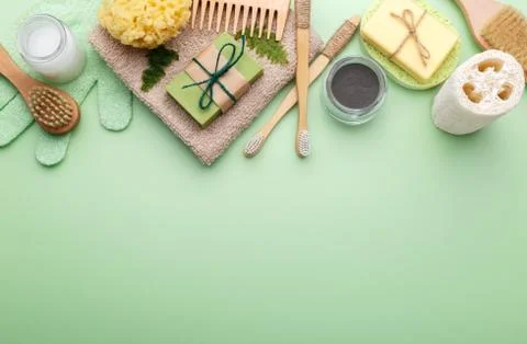 Zero waste reusable bathroom items 스톡 사진
