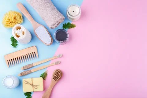 Zero waste reusable bathroom items Stock Photos