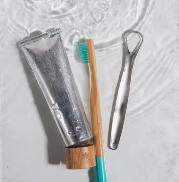 Zero waste set for teeth care Stock Photos