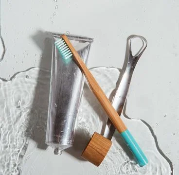 Zero waste set for teeth care Stock Photos