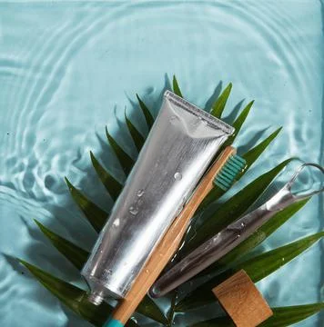 Zero waste set for teeth care Stock Photos