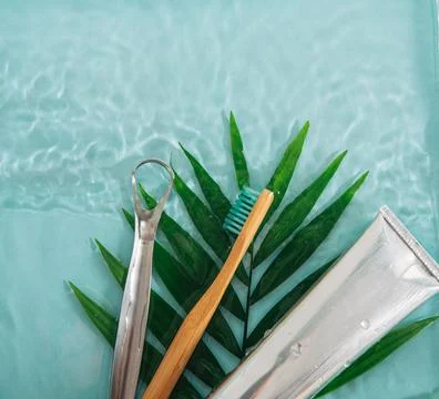 Zero waste set for teeth care Foto stock