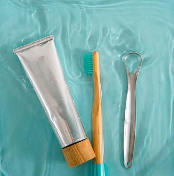 Zero waste set for teeth care Stock Photos