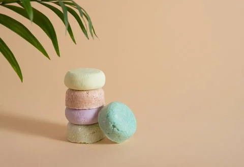 Zero waste solid shampoo Stock Photos