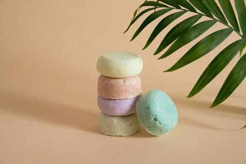 Zero waste solid shampoo Stock Photos