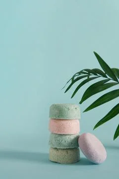 Zero waste solid shampoo Stock Photos