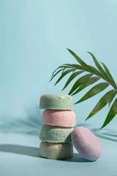 Zero waste solid shampoo Stock Photos