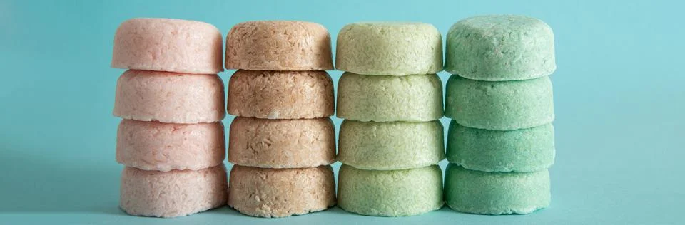 Zero waste solid shampoo Stock Photos