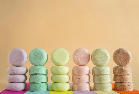 Zero waste solid shampoo Stock Photos
