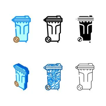 Zero waste sorting color looks icon vector Stock Illustration
