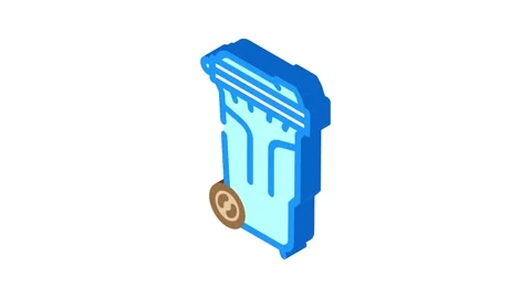 Zero waste sorting isometric icon animation Stock Footage 327285497
